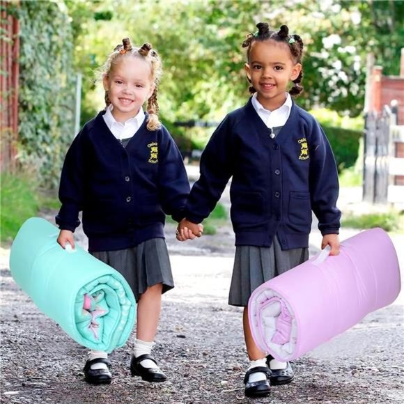 Toddler Nap Mat with Removable Pillow and Blanket - 48 x 20 Rolled and Portable - Picture 7 of 7